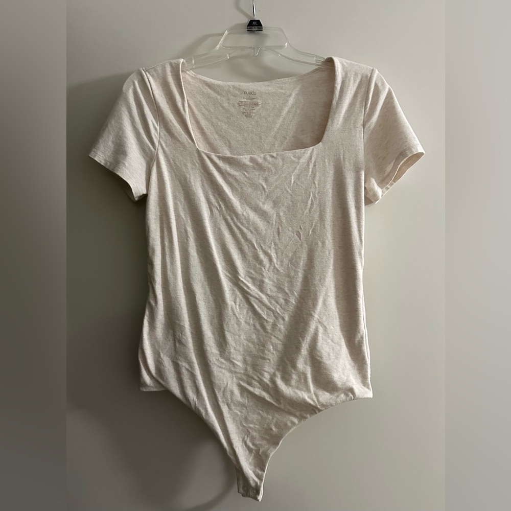 nuuds Cream Short Sleeve Bodysuit